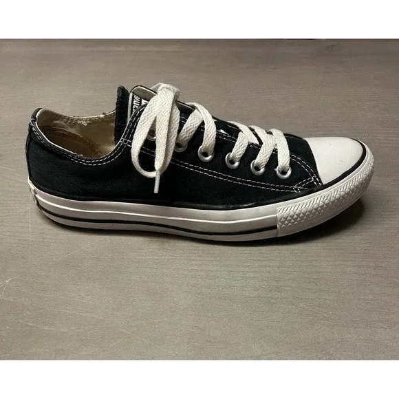 Converse All Star Low Top Sneakers Black Canvas‎ Women's Size 7 Casual Shoes - Picture 9 of 14